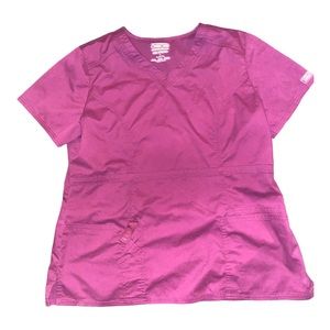 Cherokee Authentic WorkWear Scrub Top in Wine, Burgundy